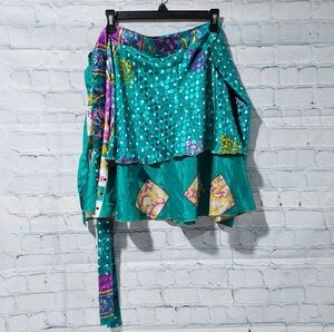 Earthbound Trading Co Womens Wrap Skirt OS Green Boho Hippie Granola Crunchy